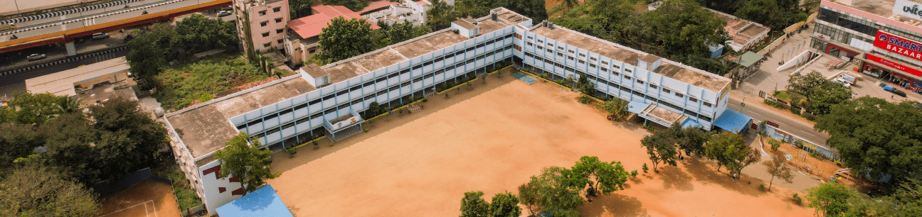 Aerial view of Nirmala Matriculation Higher Secondary School campus